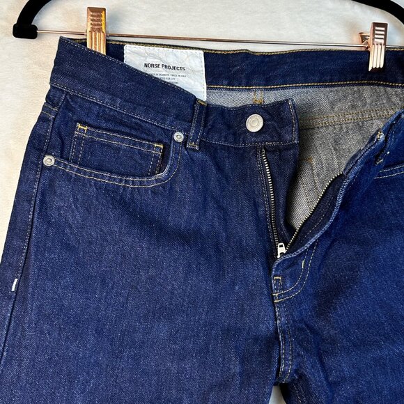 Norse Projects Slim Denim Jeans W29 L32 Dark Indigo Made in Italy Organic Cotton - Picture 3 of 9